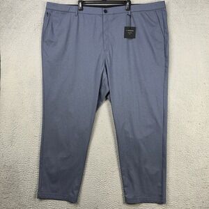 01.Algo‎ Mens Performance Chino Golf Pants 46 Blue Wicking Straight Pocket NEW